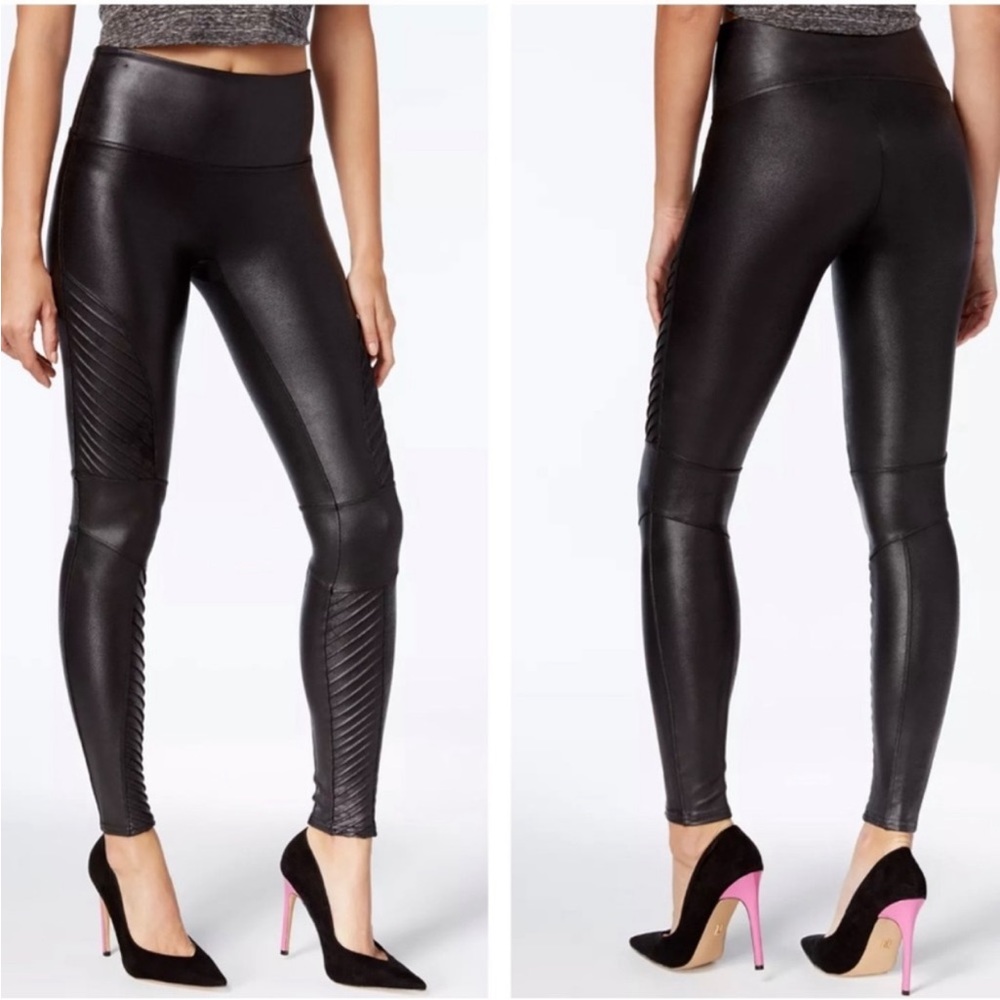 Spanx Faux Leather Moto leggings Size M